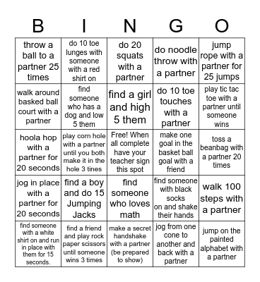 Bussie Bingo Card