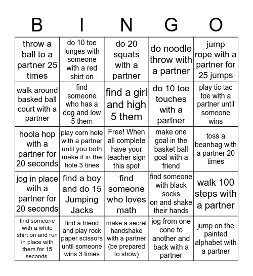 Bussie Bingo Card