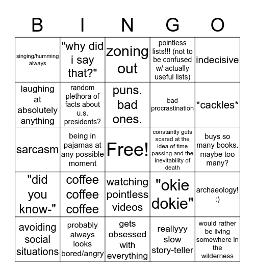 Rach Bingo Card