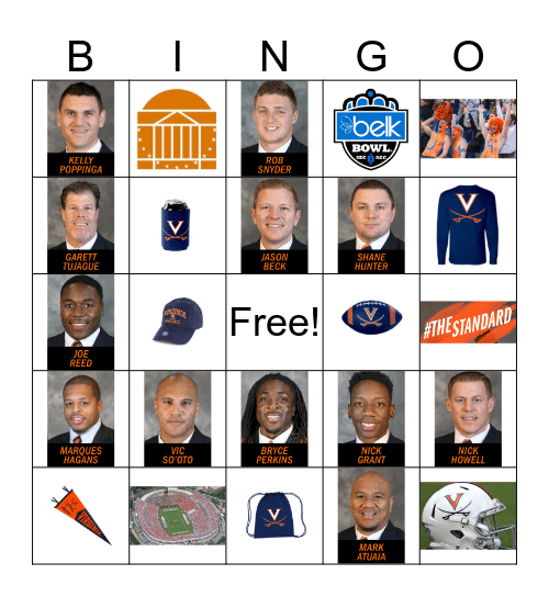 UVA FOOTBALL BINGO Card