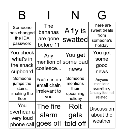 PC Bingo Card