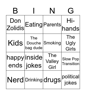 Humorous Bingo Card