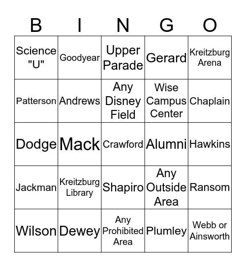 Norwich Rookie Bingo Card