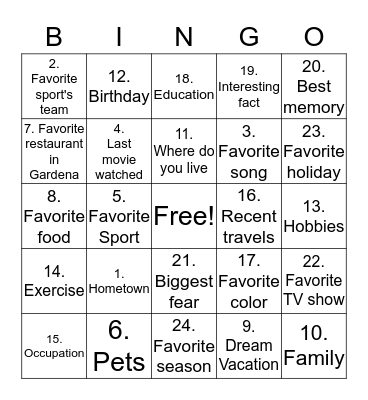 Bingo Card