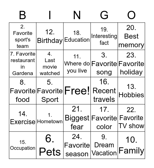 Bingo Card