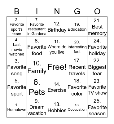 Bingo Card
