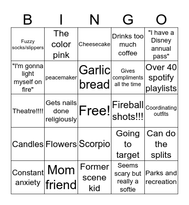 Chloe bingo!! Bingo Card
