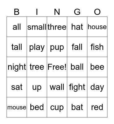 Hop on Pop Bingo Card
