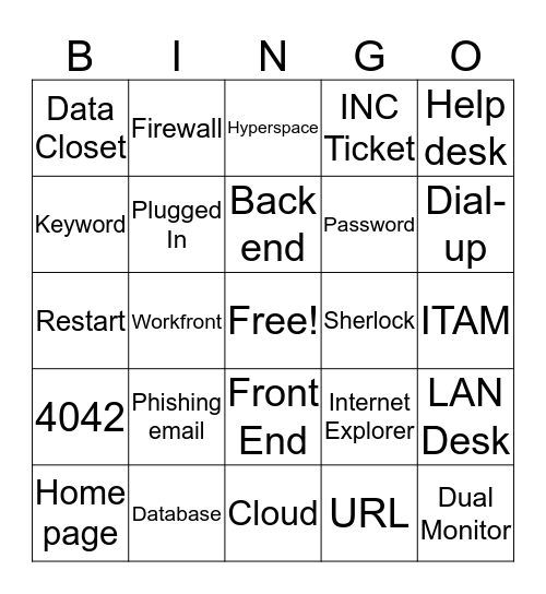 IT BINGO Card