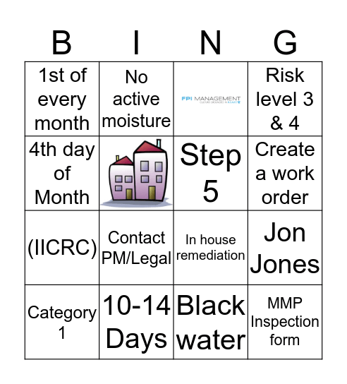EAST BAY FPI MARKETING MEETING Bingo Card