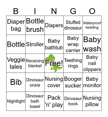 Tiny Diny Bingo Card
