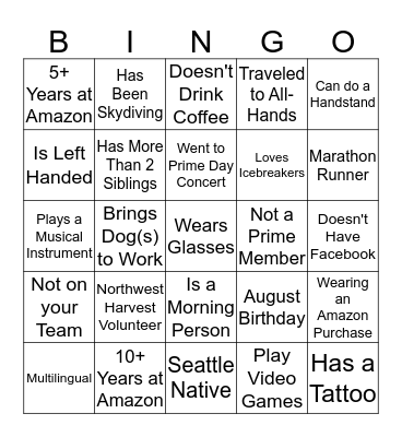 R&C All-Hands BINGO Card