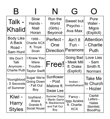 Bulls Nite Out Bingo Card