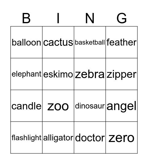 Review: A-F Bingo Card