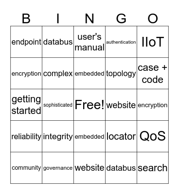 FETI 2019 Bingo Card