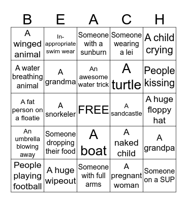 Beach Blanket Bingo Card