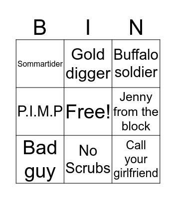 Music Bingo Card