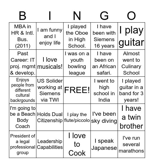 NEXT Bingo Card