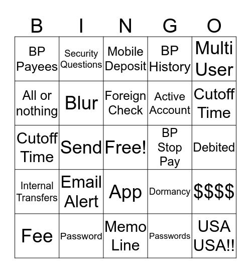 Simmons Bank Bingo!! Bingo Card