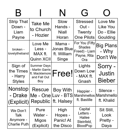 Bulls Nite Out  Bingo Card