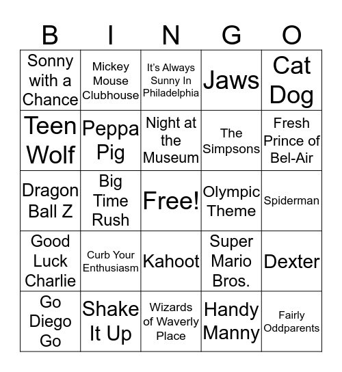 Bulls Nite Out  Bingo Card