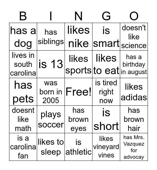 Who else? Bingo Card