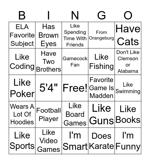 Who Else? Bingo Card