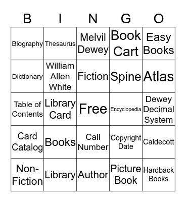 Library Bingo Card