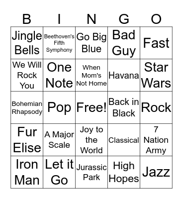 Singo Bingo Card