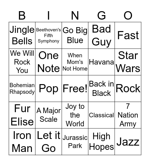 Singo Bingo Card