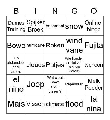 Bruiloft bingo Joop en Folina Bingo Card