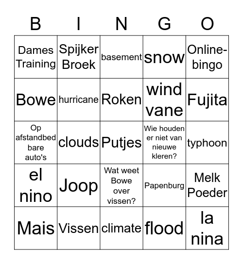 Bruiloft bingo Joop en Folina Bingo Card