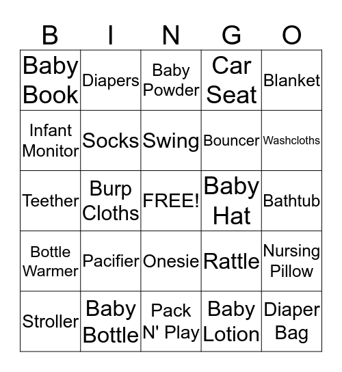 BABY BINGO Card