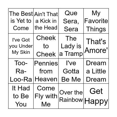 Musical Bingo Card