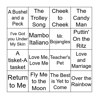 Musical Bingo Card