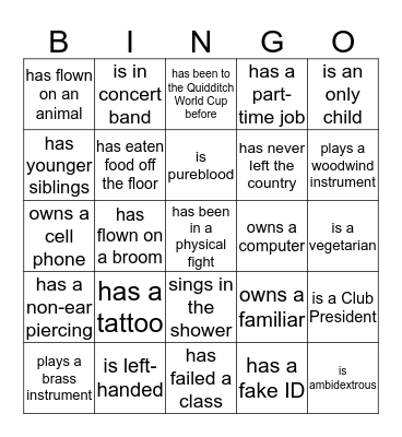 FIND SOMEONE WHO Bingo Card