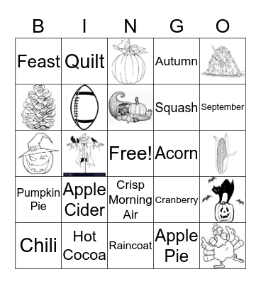 Fall Bingo Card