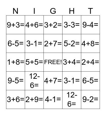 Nocturnal Animal Bingo Card