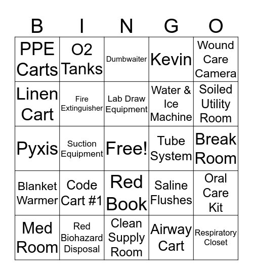 MICU Bingo Card