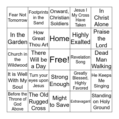 Gospel SINGO Bingo Card