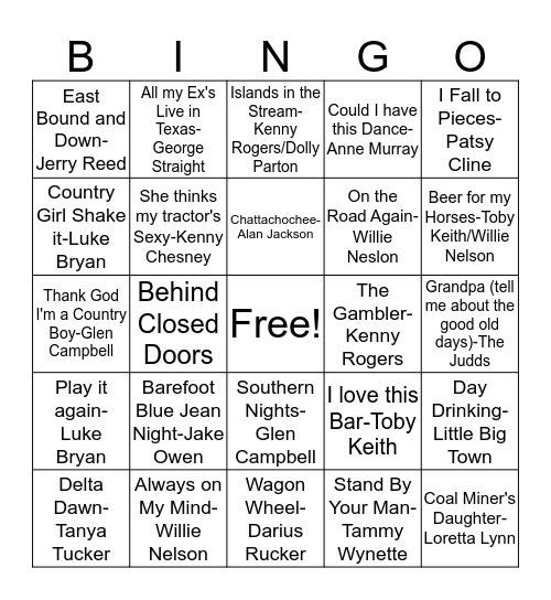 BB62 C-O-U-N-T-R-Y Time! (mixed) Bingo Card