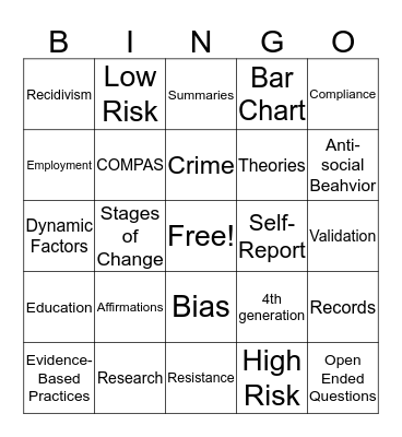 COMPAS Buzzword Bingo Card