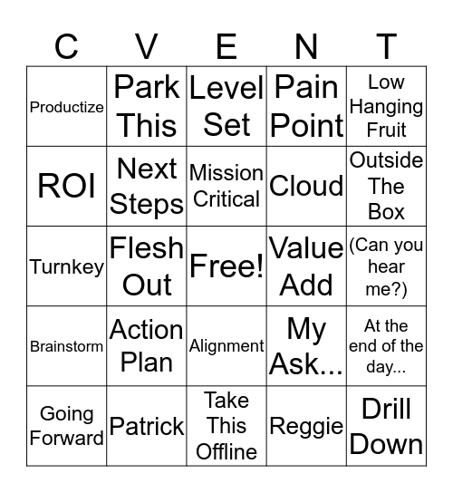 Corporate Lingo BINGO Card