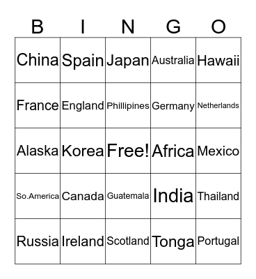 ANCESTOR BINGO Card