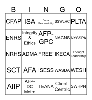 Fernley & Fernley Bingo Card