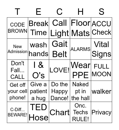 TECHS  BINGO Card