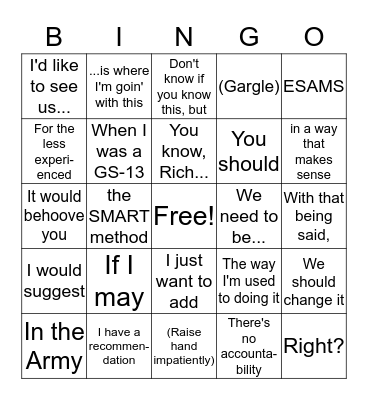 SMINGO Bingo Card