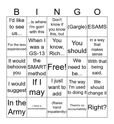 SMINGO Bingo Card