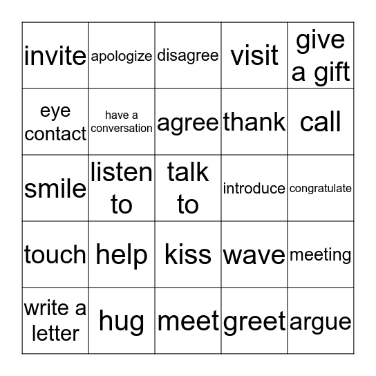 WAVE, GREET & SMILE Bingo Card