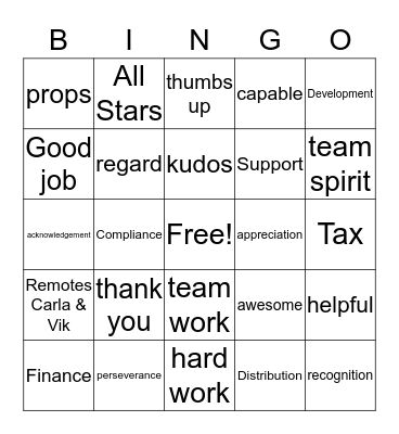 Troy Employee Appreciation Bingo Card